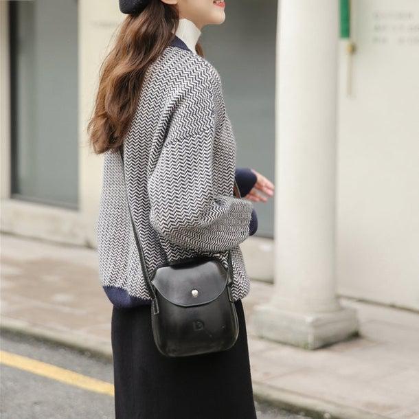 ヘリンボーン柄ハイネックレイヤードニット 4957-画像9-韓国ファッション通販POPREA［ポップリア］