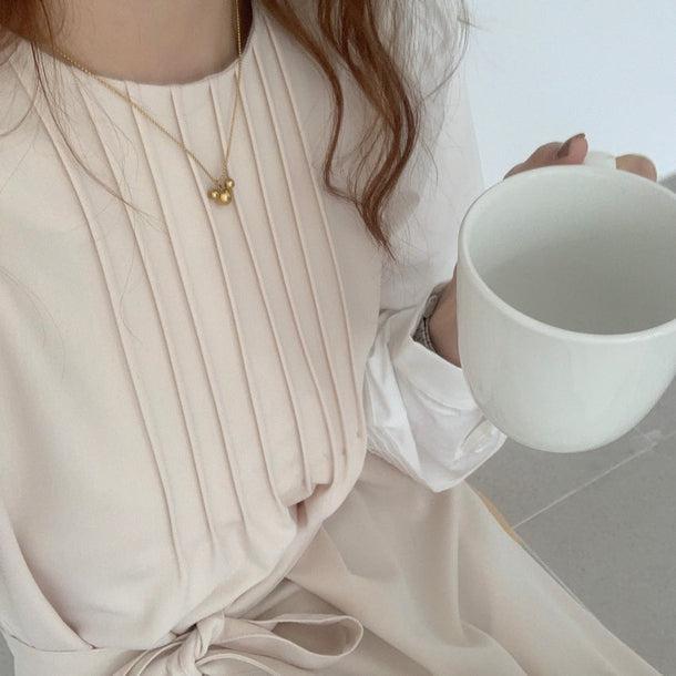 エレガントラウンドネックワンピース 5052-画像9-韓国ファッション通販POPREA［ポップリア］