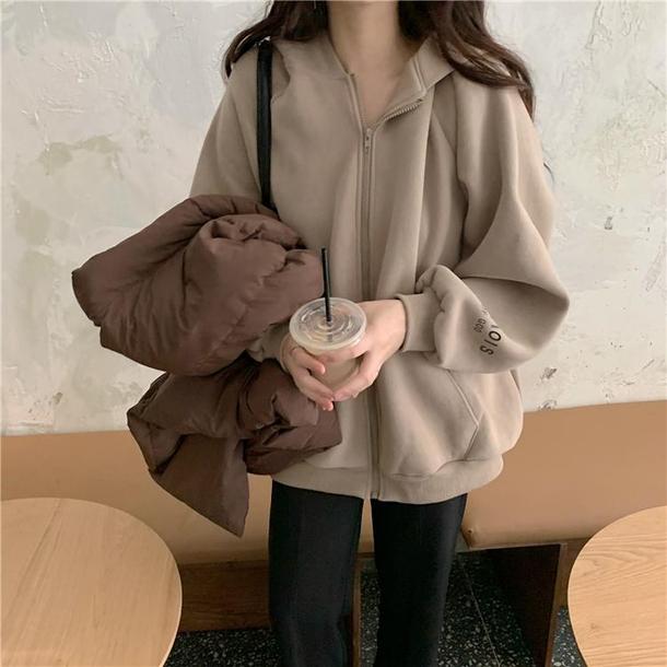 バックロゴルーズジップパーカー 4908-画像9-韓国ファッション通販POPREA［ポップリア］