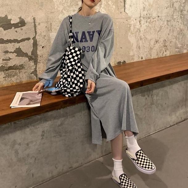 ロゴプリントトレーナーワンピース 4688-画像9-韓国ファッション通販POPREA［ポップリア］