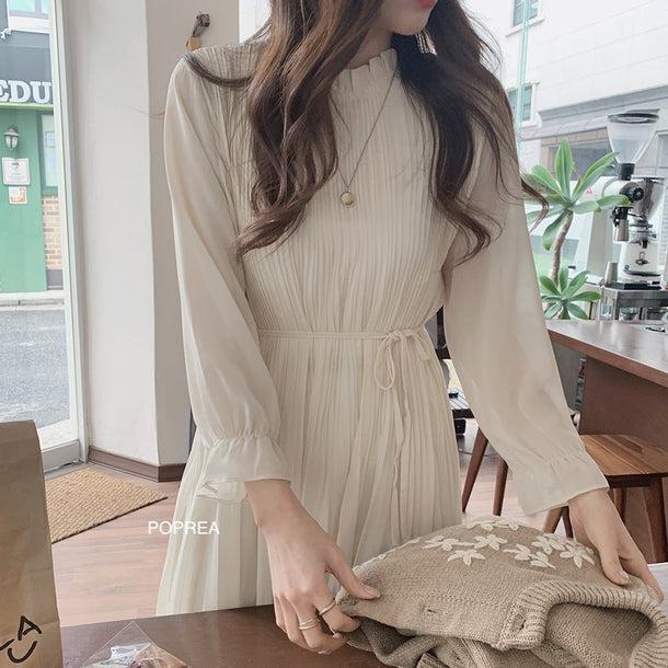 ギャザーシフォンワンピース 5107-画像9-韓国ファッション通販POPREA［ポップリア］