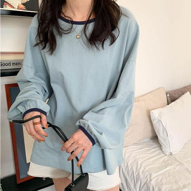 モノトーンカラー長袖トップス 4697-画像9-韓国ファッション通販POPREA［ポップリア］