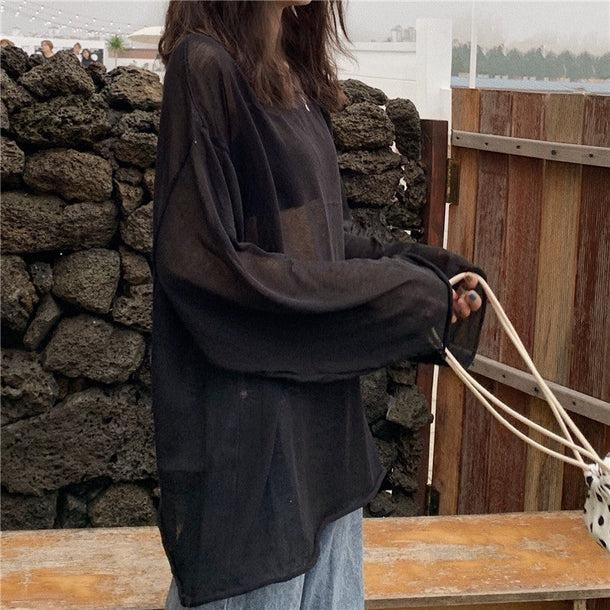 ラウンドネックシアートップス 5101-画像9-韓国ファッション通販POPREA［ポップリア］