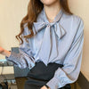 ボウタイリボンシルクタッチブラウス 4862-画像9-韓国ファッション通販POPREA［ポップリア］