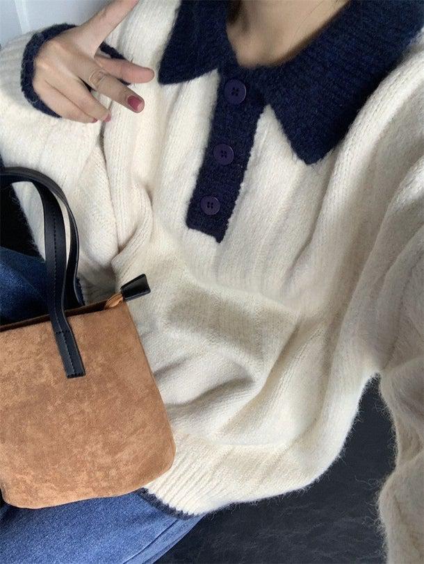 ルーズポロニット 4976-画像9-韓国ファッション通販POPREA［ポップリア］