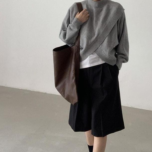 ハイネックフロントクロスニット 4856-画像9-韓国ファッション通販POPREA［ポップリア］