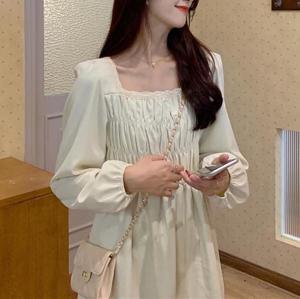 スクエアネックフランスワンピース 4876-画像9-韓国ファッション通販POPREA［ポップリア］