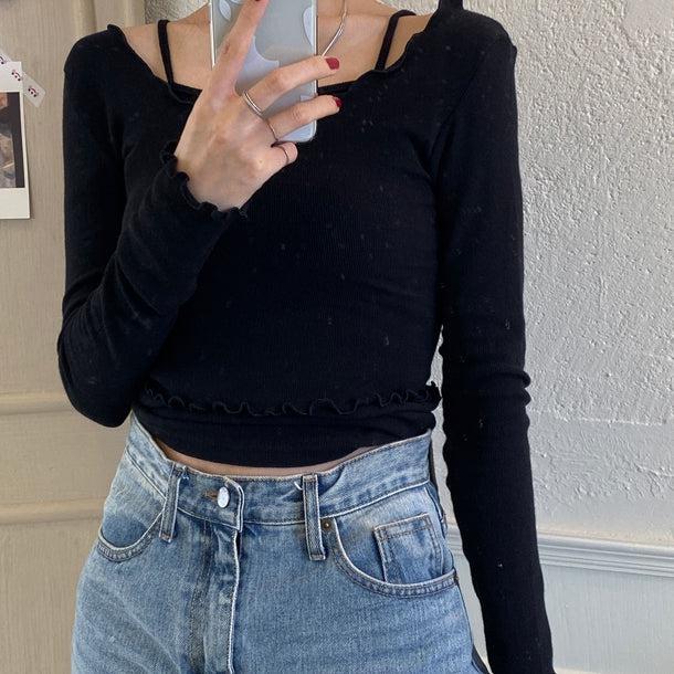 レイヤードメロースリムトップス 5116-画像9-韓国ファッション通販POPREA［ポップリア］