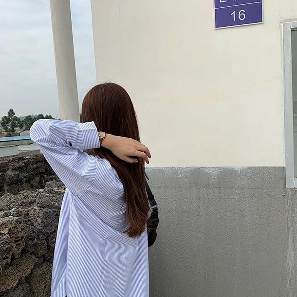 シンプルブルーストライプシャツ 5131-画像9-韓国ファッション通販POPREA［ポップリア］