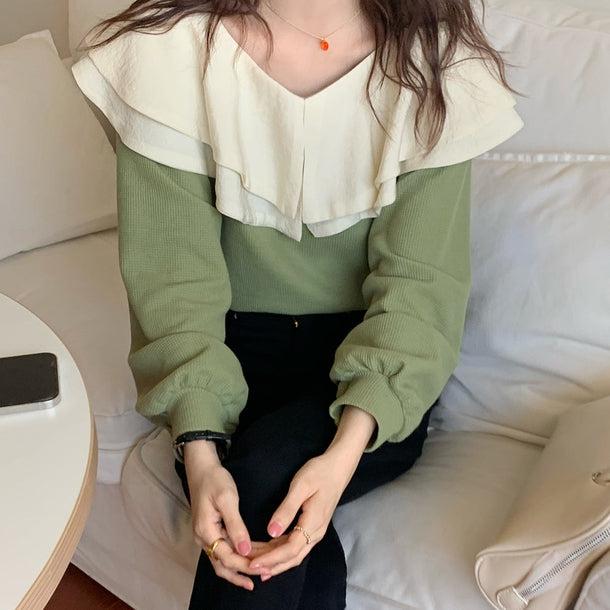 ダブルフリルカラートップス 5094-画像9-韓国ファッション通販POPREA［ポップリア］