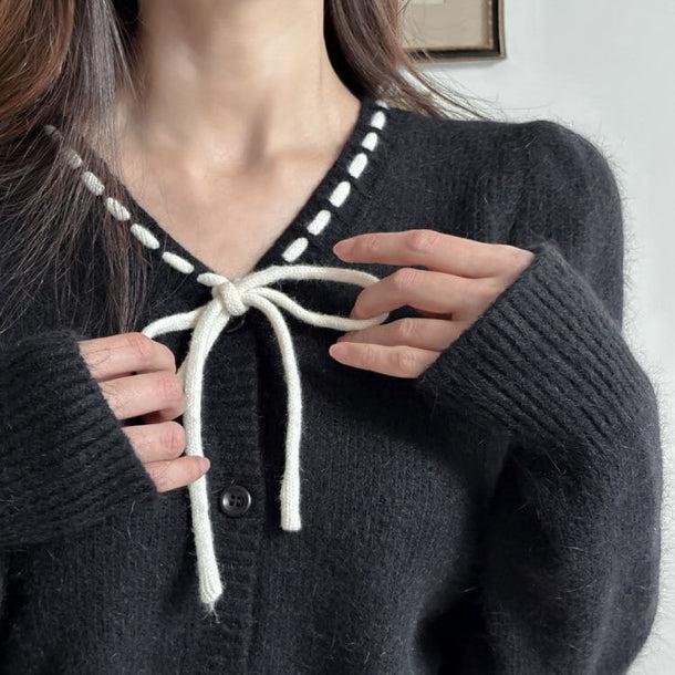 ステッチラインリボンデザインニット ﻿﻿ 5742-画像9-韓国ファッション通販POPREA［ポップリア］