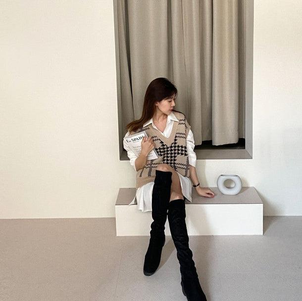 チェックニットベスト 5043-画像9-韓国ファッション通販POPREA［ポップリア］