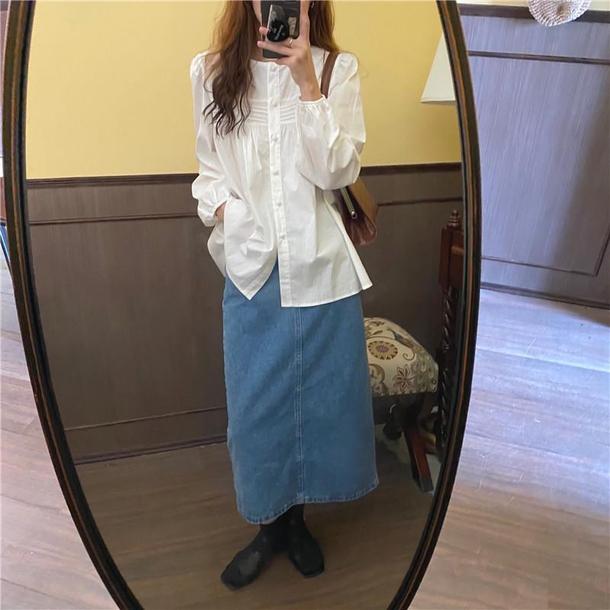 ベーシックピンタックシャツ 4744-画像9-韓国ファッション通販POPREA［ポップリア］