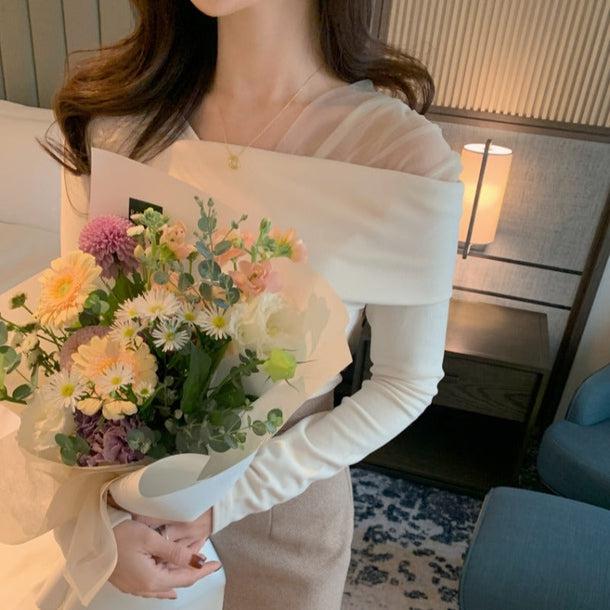 ドレッシーシアーブラウス 5049-画像1-韓国ファッション通販POPREA［ポップリア］