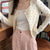 レトロ小花柄スクエアネックカーディガン﻿﻿ 5815-画像1-韓国ファッション通販POPREA［ポップリア］