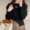 ドロップショルダースプリットセーター 5587-画像1-韓国ファッション通販POPREA［ポップリア］