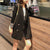 チェック袖ブラックロングジャケット 4729-画像1-韓国ファッション通販POPREA［ポップリア］