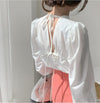 バックオープンリボンブラウス 5858-画像1-韓国ファッション通販POPREA［ポップリア］