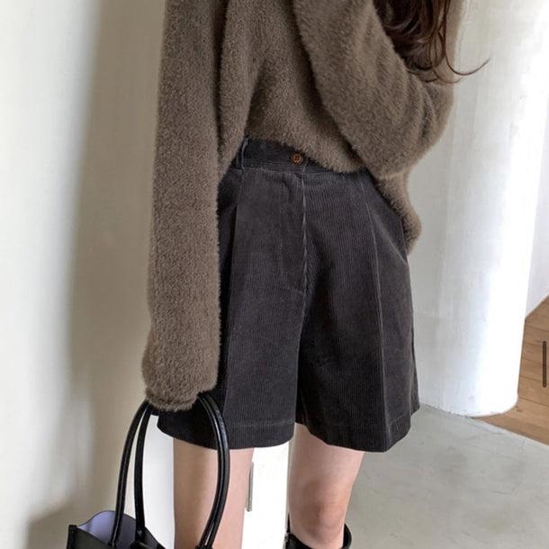 コーデュロイハーフパンツ 5019-画像1-韓国ファッション通販POPREA［ポップリア］