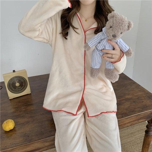 ふわふわベロアパジャマ 4961-画像1-韓国ファッション通販POPREA［ポップリア］