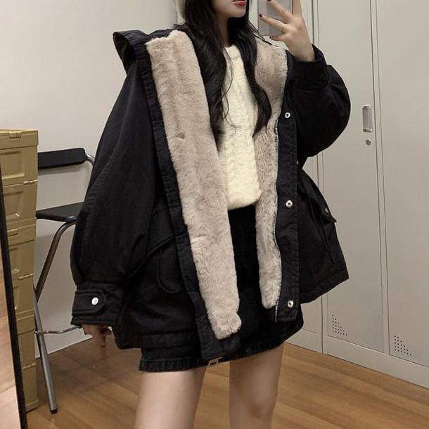 裏ボアオーバーサイズジャケット 4892-画像1-韓国ファッション通販POPREA［ポップリア］