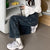 ハイウエストワイルドレッグデニムパンツ 5074-画像1-韓国ファッション通販POPREA［ポップリア］