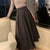 エレガントワイドプリーツロングスカート 5848-画像1-韓国ファッション通販POPREA［ポップリア］