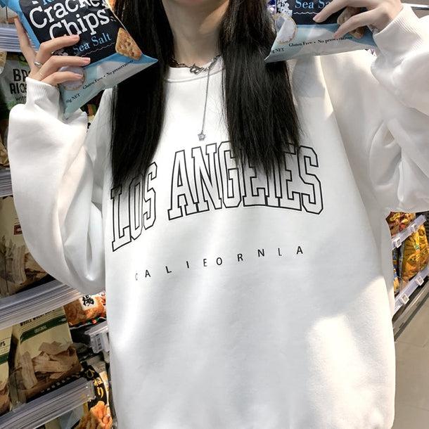 レタープリントルーズスウエット 5017-画像1-韓国ファッション通販POPREA［ポップリア］