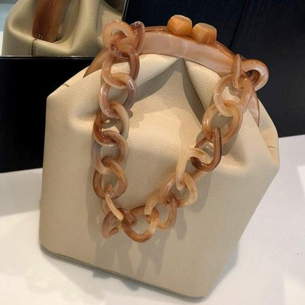 べっ甲風ハンドル付がま口バッグ  1073の商品画像_1