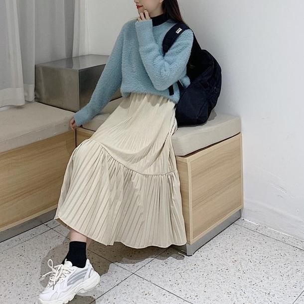 ベルベットプリーツスカート 3123-画像11-韓国ファッション通販POPREA［ポップリア］