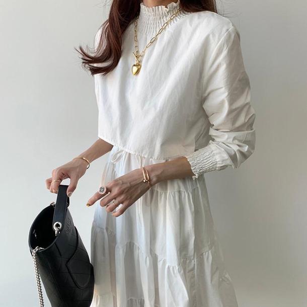 スタンドカラーティアードワンピ 2862-画像4-韓国ファッション通販POPREA［ポップリア］