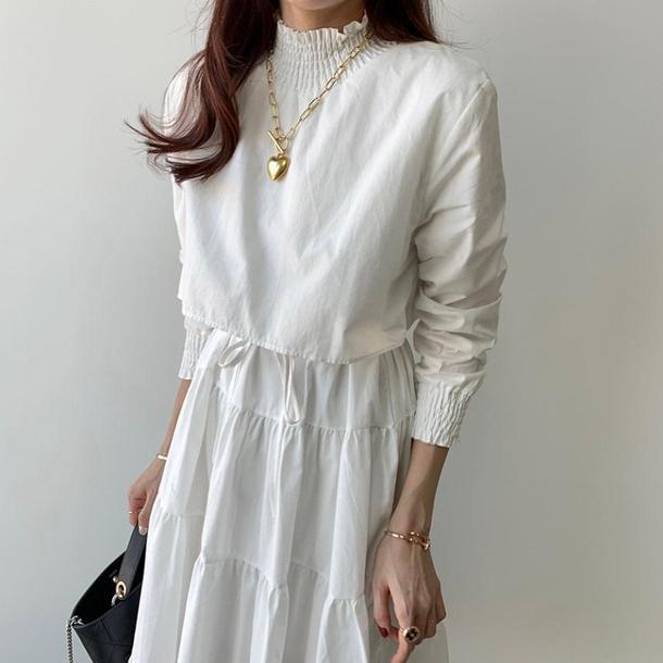 スタンドカラーティアードワンピ 2862-画像5-韓国ファッション通販POPREA［ポップリア］