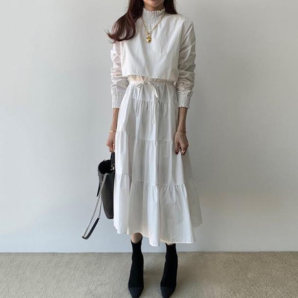 スタンドカラーティアードワンピ 2862-画像6-韓国ファッション通販POPREA［ポップリア］