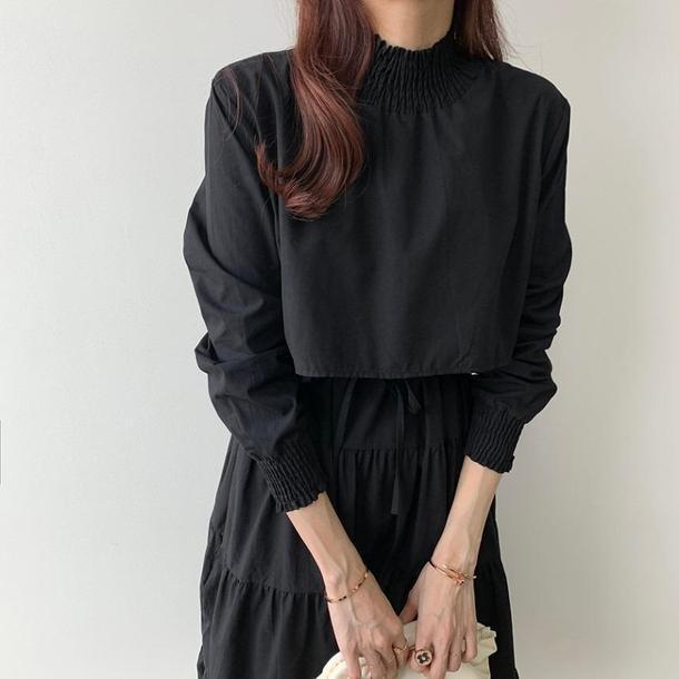 スタンドカラーティアードワンピ 2862-画像7-韓国ファッション通販POPREA［ポップリア］