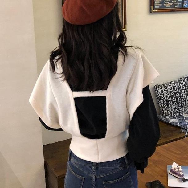 ドールカラーシャツ＆ニットビスチェ 2849-画像8-韓国ファッション通販POPREA［ポップリア］