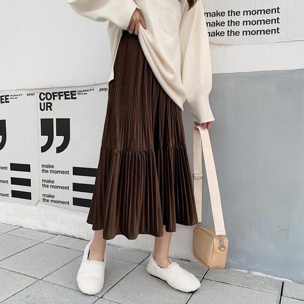ベルベットプリーツスカート 3123-画像8-韓国ファッション通販POPREA［ポップリア］