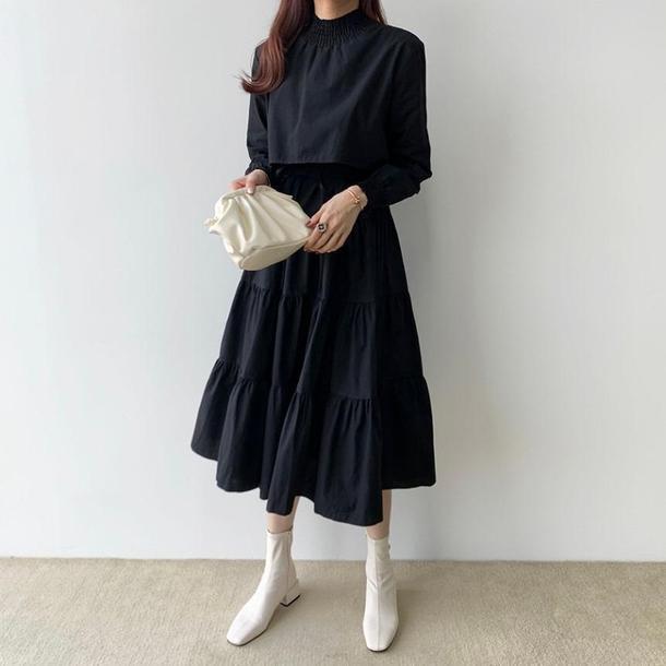 スタンドカラーティアードワンピ 2862-画像9-韓国ファッション通販POPREA［ポップリア］