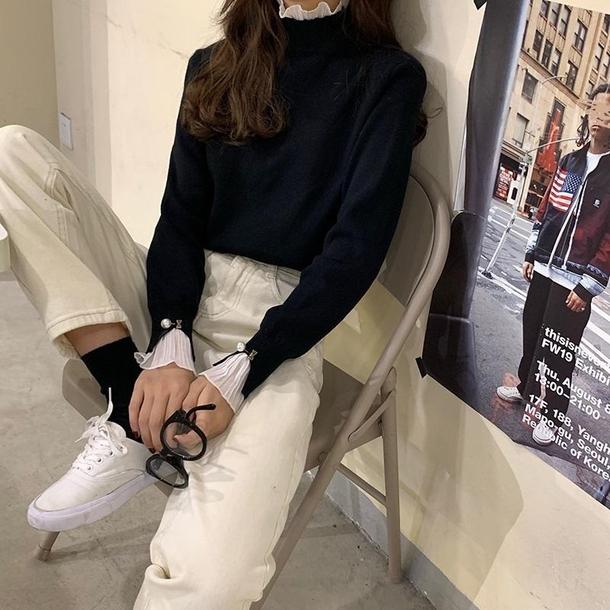 フリルハイネックニット 2773-画像5-韓国ファッション通販POPREA［ポップリア］