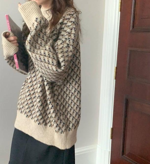 ハーフネックニットプルオーバー 4977-お取り寄せ4977-画像7-韓国ファッション通販POPREA［ポップリア］