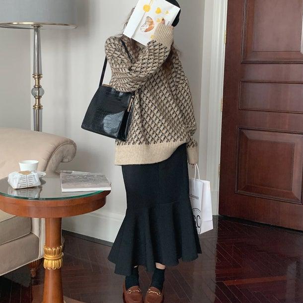 ハーフネックニットプルオーバー 4977-お取り寄せ4977-画像8-韓国ファッション通販POPREA［ポップリア］