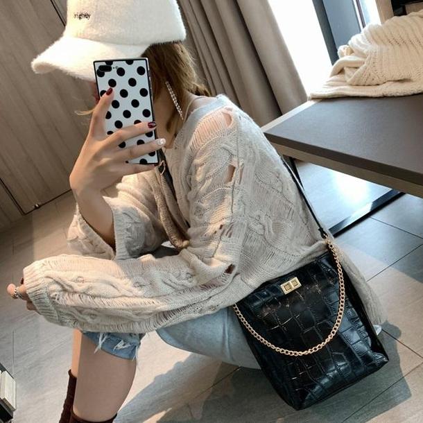 クロコパターンチェーンバッグ 3985-画像10-韓国ファッション通販POPREA［ポップリア］