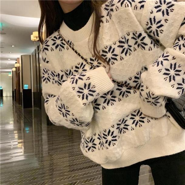 スノーフレークルーズニット 4208-画像10-韓国ファッション通販POPREA［ポップリア］