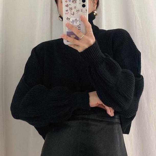 バブルスリーブショートニット 4115-画像10-韓国ファッション通販POPREA［ポップリア］