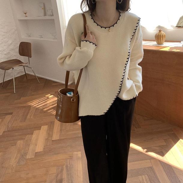 イレギュラーフリルニット 4119-画像10-韓国ファッション通販POPREA［ポップリア］