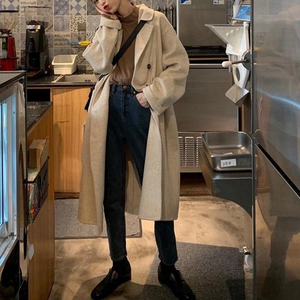 シンプルラペルウールライクコート 3905-画像10-韓国ファッション通販POPREA［ポップリア］