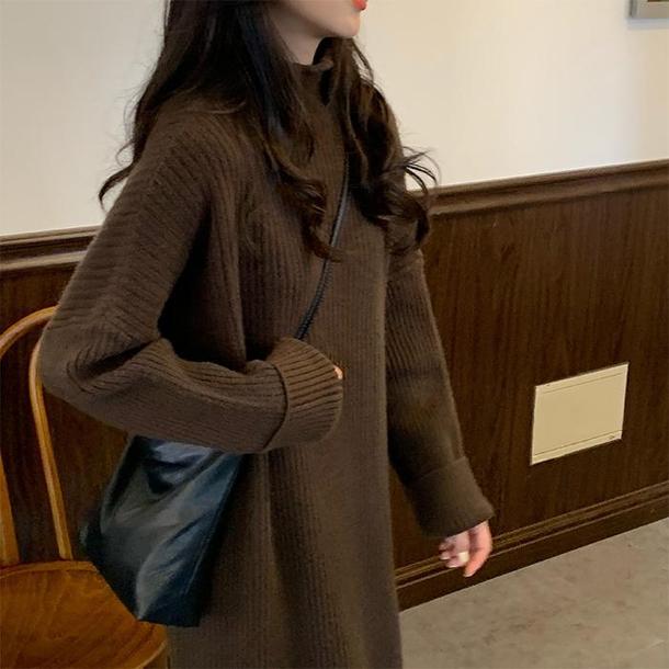 ラテカラーニットワンピース 4165-画像10-韓国ファッション通販POPREA［ポップリア］