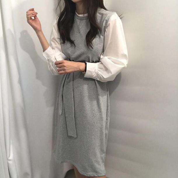 ウエストストラップレイヤード風ワンピ 3785-画像10-韓国ファッション通販POPREA［ポップリア］