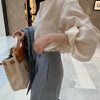 ラウンドネックランタンスリーブトップス 4444-画像10-韓国ファッション通販POPREA［ポップリア］