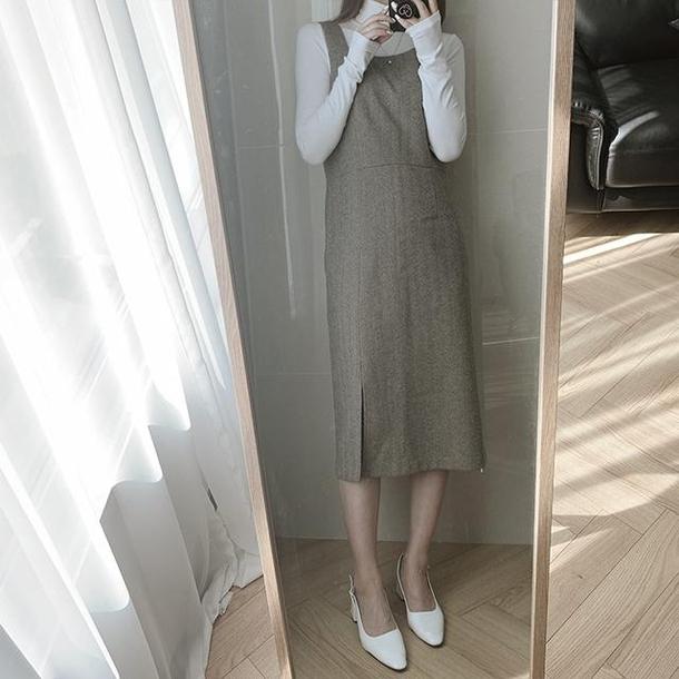 フレンチフェイクウールジャンスカ 4158-画像10-韓国ファッション通販POPREA［ポップリア］