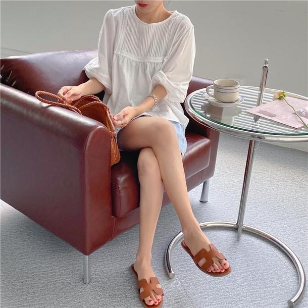 ラウンドネックプリーツブラウス 4534-画像10-韓国ファッション通販POPREA［ポップリア］